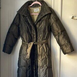 Vintage 1990s Bill Blass Brown Metallic Puffer Coat Jacket 10 Medium M